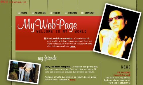 女性FLASH网页模板
