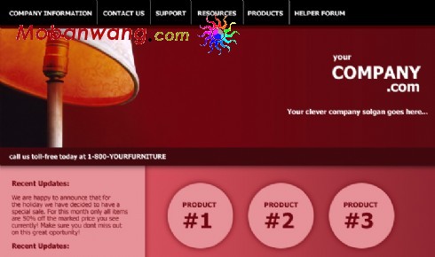 红色灯具公司网页模板
