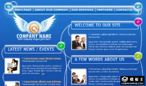 蓝色展翅公司网页模板
