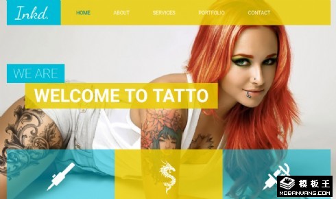 时尚艺术纹身服务响应式网页模板