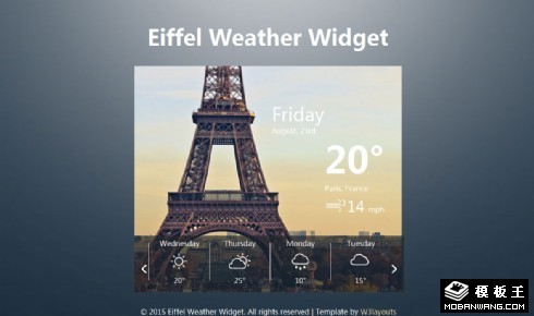 埃菲尔铁塔城市天气预报网页模板