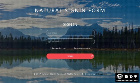 自然登录表单响应式网页模板