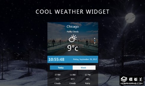 冬季天气预报组件响应式网页模板