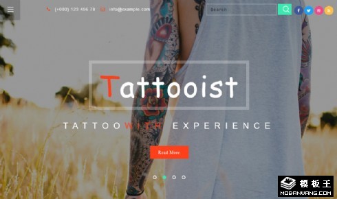 艺术纹身设计响应式网页模板