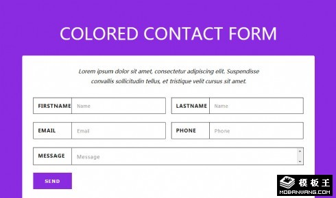 紫色用户留言表单响应式网页模板