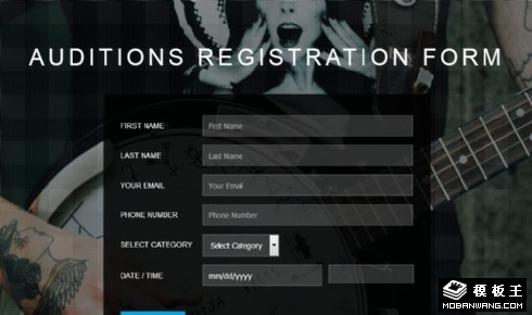 录音预约登记表单响应式网页模板
