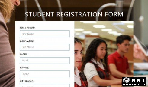 学生信息登记表单响应式网页模板