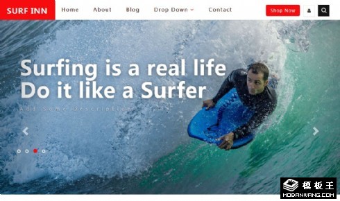 冲浪运动旅馆响应式网页模板