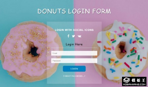 甜甜圈登录框响应式网页模板