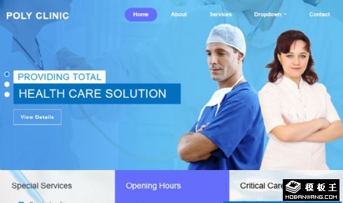 综合医疗诊所响应式网站模板