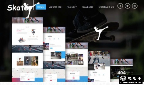 滑冰轮滑展示响应式网页模板