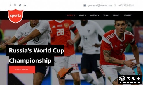 足球新闻比赛动态响应式网站模板