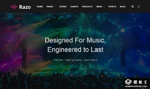 世界音乐展示响应式网页模板