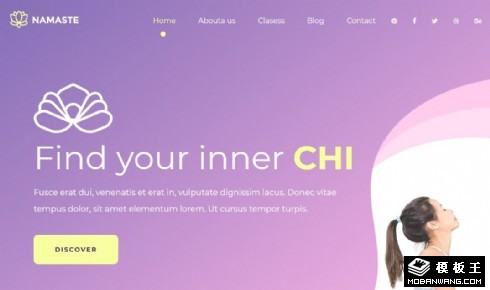 紫色哈他瑜伽中心响应式网站模板