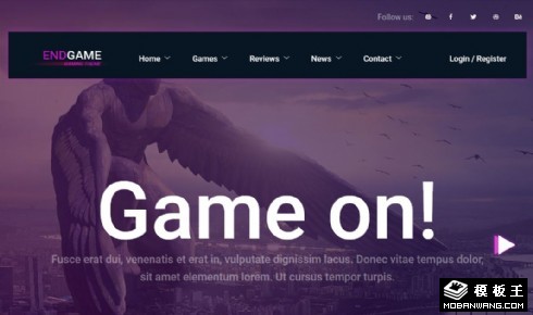 终极游戏发布响应式网页模板