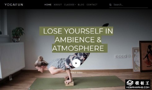 乐趣瑜伽展示响应式网页模板