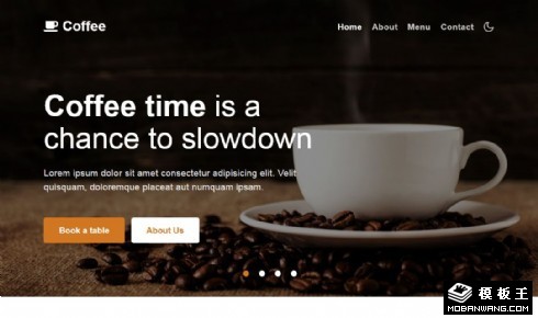 咖啡休闲时间响应式网页模板