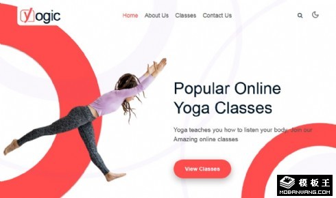 在线瑜伽课程展示响应式网页模板