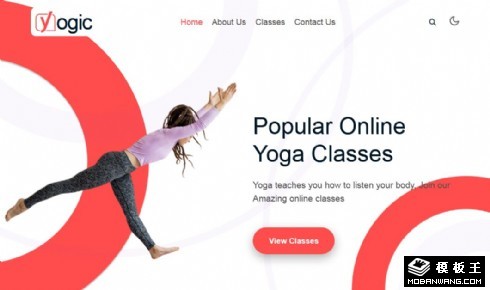 瑜伽课程展示动态响应式网页模板