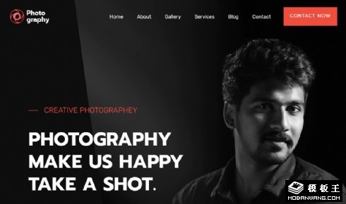 黑色摄影艺术空间响应式网页模板