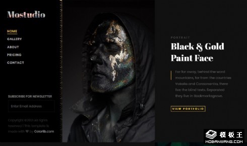 黑色艺术工作室响应式网页模板