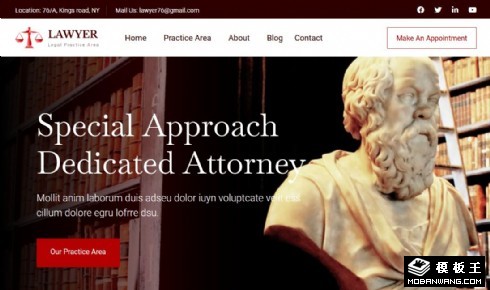 法律业务案件展示响应式网页模板