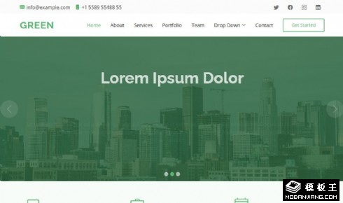 绿色现代创意服务响应式网页模板