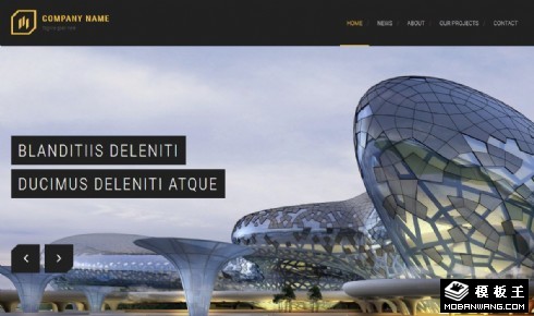 现代建筑设计公司响应式网页模板