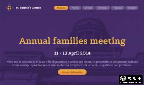 紫色教会信息响应式网页模板