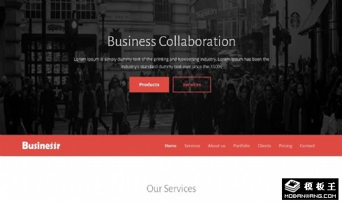 商业业务服务展示响应式网页模板