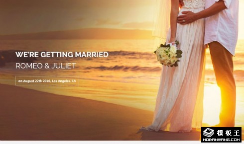 婚礼宣告主题响应式网页模板