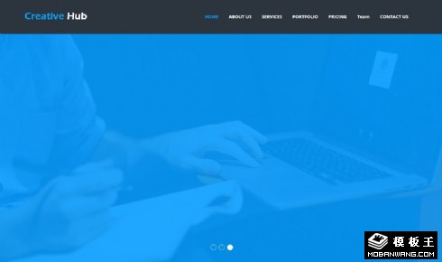 蓝色创意研发公司响应式网页模板