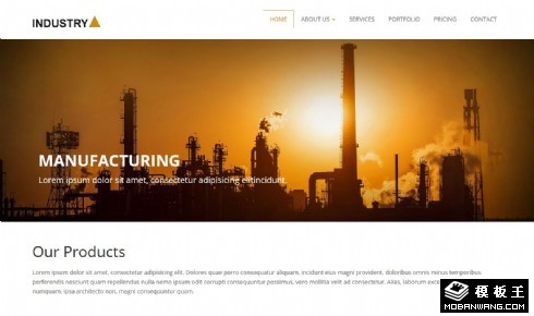 生产制造工厂响应式网页模板