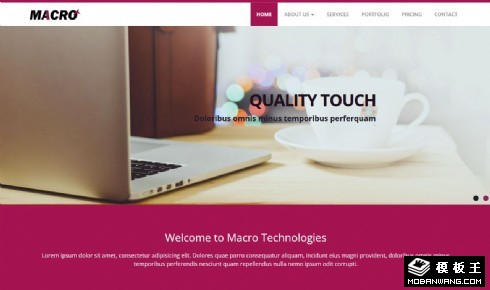 紫粉商业服务展示响应式网页模板