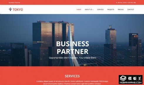 国际商务合作项目响应式网页模板