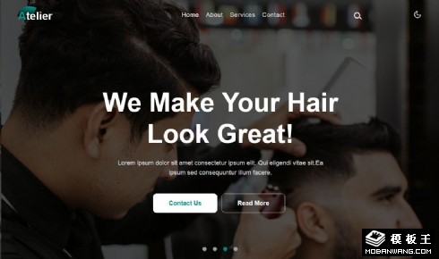 个性发型设计工作室响应式网页模板