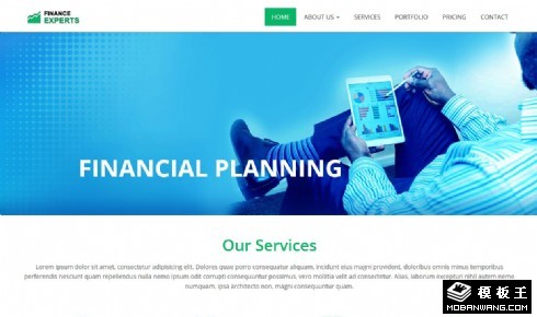 金融理财专业服务响应式网页模板