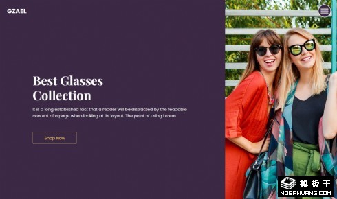 太阳镜品牌商城响应式网页模板