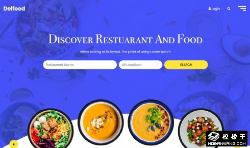 美食餐厅推荐响应式网页模板