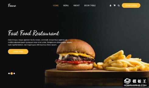 快餐速食汉堡餐厅响应式网页模板