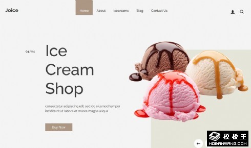 创意冰淇淋展示响应式网页模板