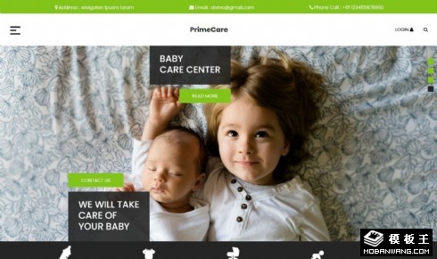 婴幼儿护理保健课程响应式网页模板