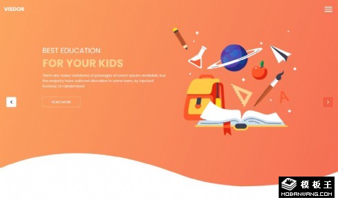 橙色卡通兴趣教育响应式网页模板