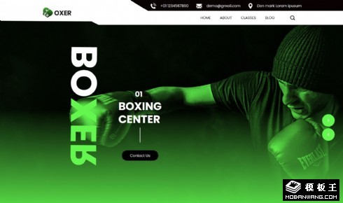 绿色拳击训练中心响应式网页模板