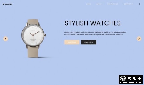时尚手表产品展示响应式网页模板