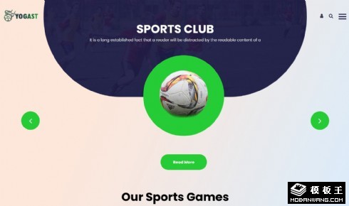 足球俱乐部训练营响应式网页模板