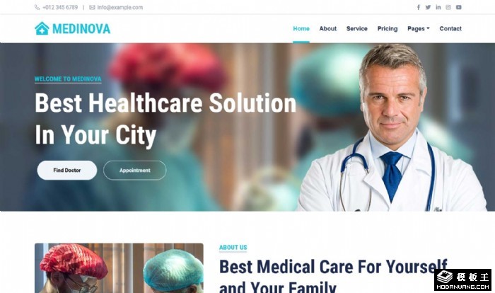 医疗健康诊所网页模板