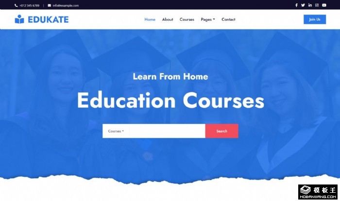 线上直播课程教育网页模板
