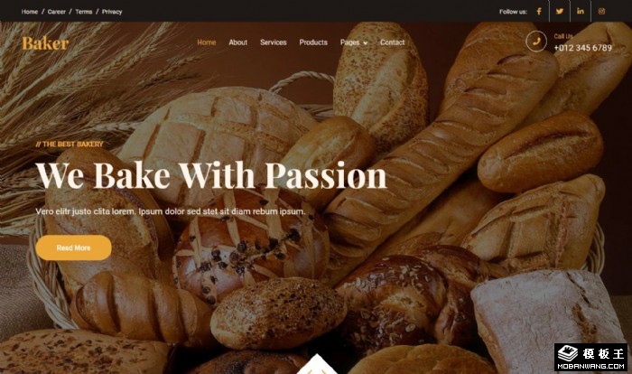 面包烘焙网页模板