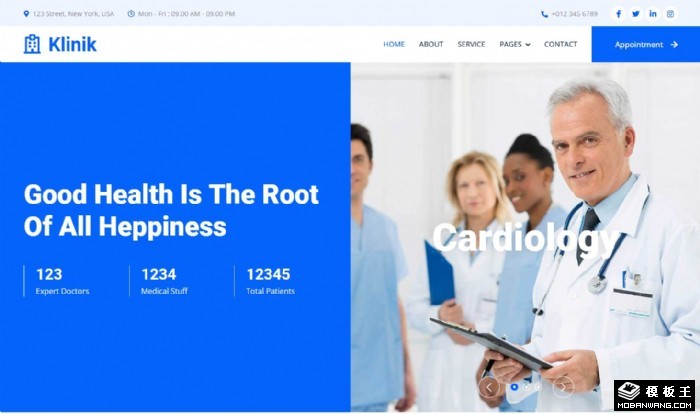 医疗保健护理机构网页模板